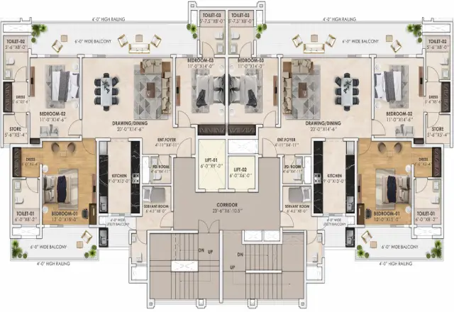 Ananta Aspire Floor Plan 3-study